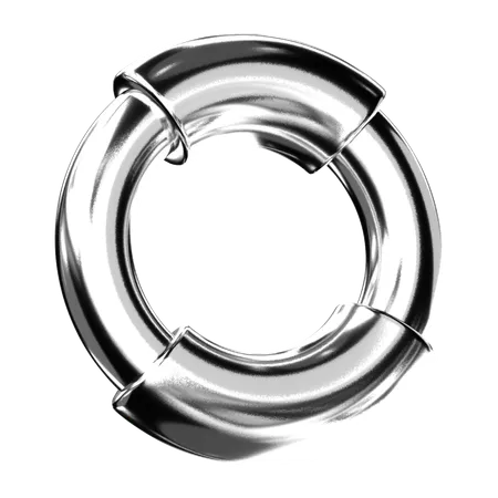 Abstract Chrome Shape  3D Icon