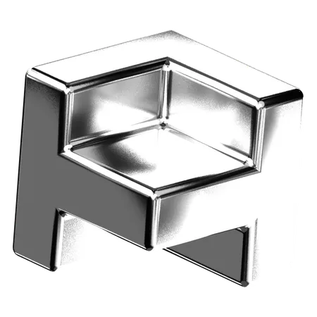 Abstract Chrome Shape  3D Icon