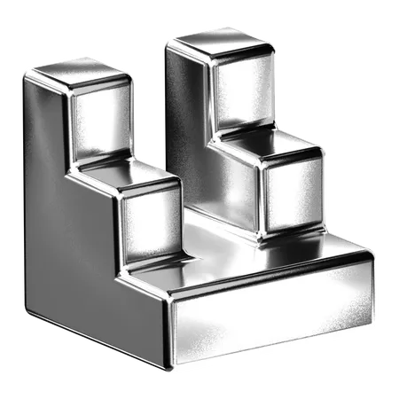 Abstract Chrome Shape  3D Icon