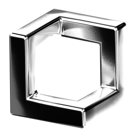 Abstract Chrome Shape  3D Icon