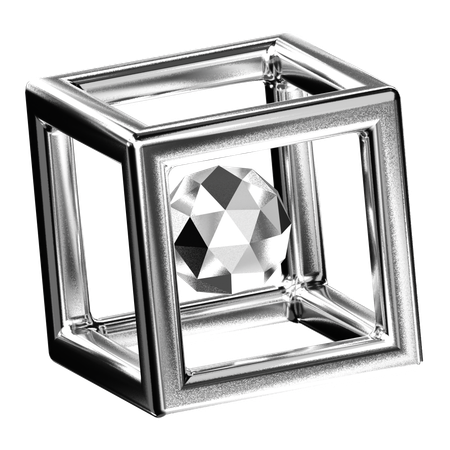 Abstract Chrome Shape  3D Icon