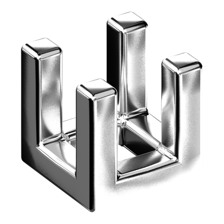 Abstract Chrome Shape  3D Icon