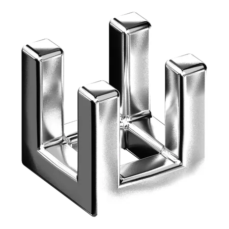 Abstract Chrome Shape  3D Icon