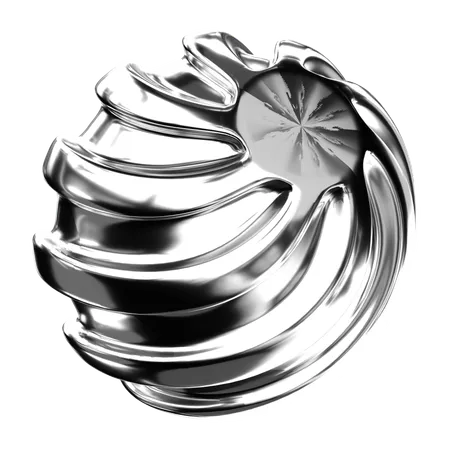 Abstract Chrome Shape  3D Icon