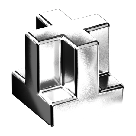 Abstract Chrome Shape  3D Icon