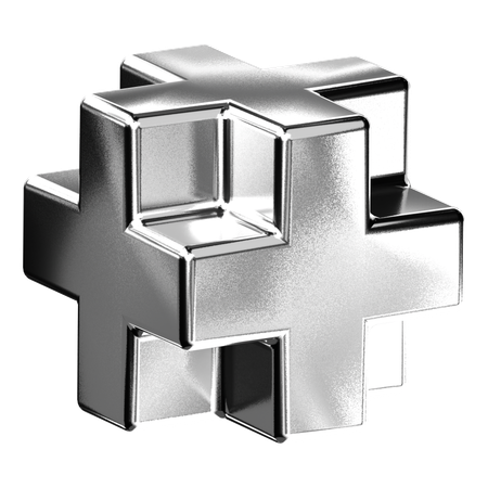 Abstract Chrome Shape  3D Icon