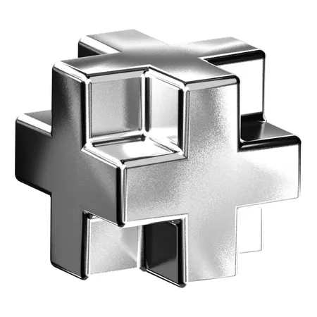 Abstract Chrome Shape  3D Icon