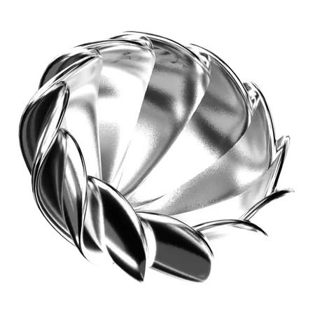 Abstract Chrome Shape  3D Icon