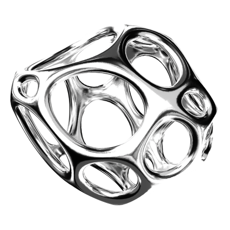 Abstract Chrome Shape  3D Icon