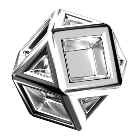 Abstract Chrome Shape  3D Icon