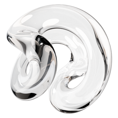 Abstract Clear Glass Sculpture  3D Icon