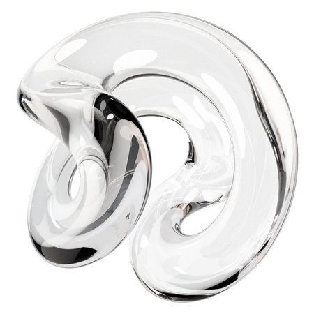 Abstract Clear Glass Sculpture  3D Icon