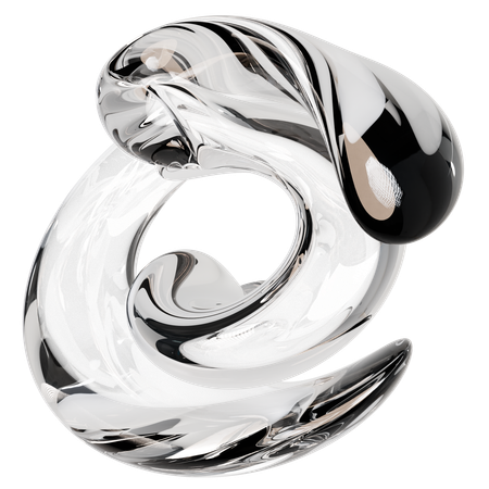 Abstract Clear Glass Sculpture  3D Icon