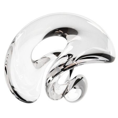 Abstract Clear Glass Sculpture  3D Icon