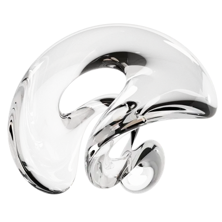 Abstract Clear Glass Sculpture  3D Icon