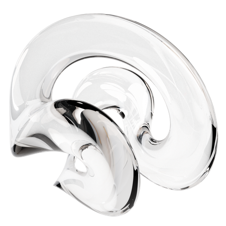 Abstract Clear Glass Sculpture  3D Icon