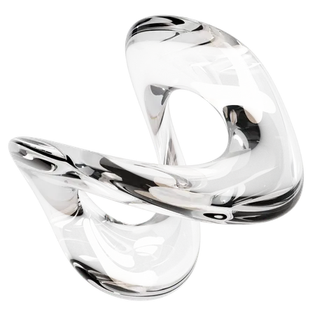 Abstract Clear Glass Sculpture  3D Icon