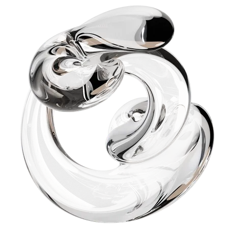 Abstract Clear Glass Sculpture  3D Icon