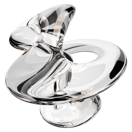 Abstract Clear Glass Sculpture  3D Icon