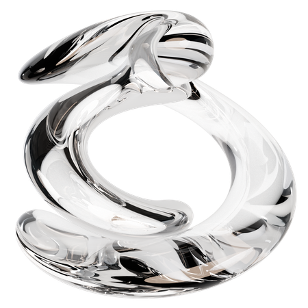 Abstract Clear Glass Sculpture  3D Icon