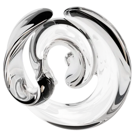 Abstract Clear Glass Sculpture  3D Icon