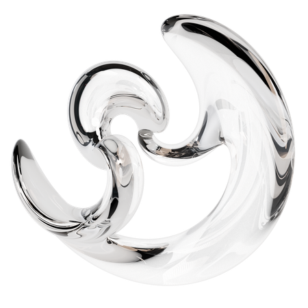 Abstract Clear Glass Sculpture  3D Icon