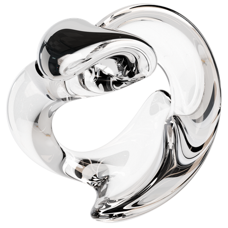 Abstract Clear Glass Sculpture  3D Icon