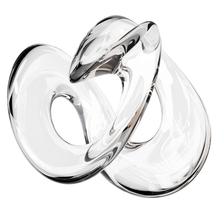 Abstract Clear Glass Sculpture  3D Icon