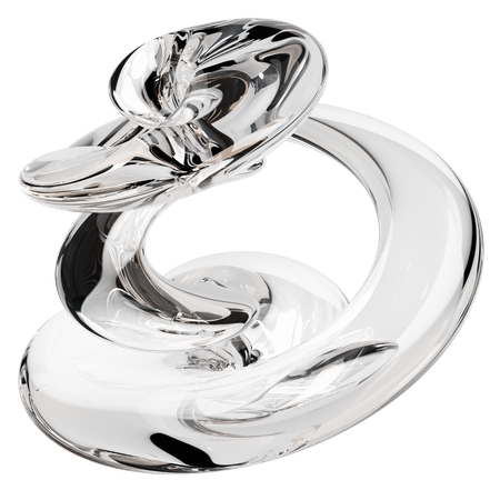 Abstract Clear Glass Sculpture  3D Icon