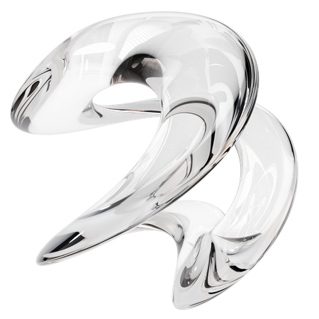 Abstract Clear Glass Sculpture  3D Icon