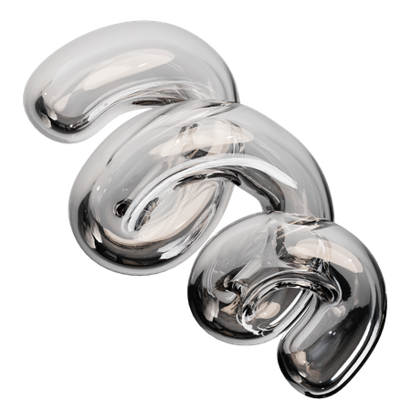 Abstract Clear Glass Sculpture  3D Icon