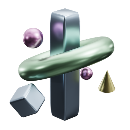 Abstract Cube and Thorus  3D Icon