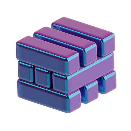 Abstract Cube Bricks  3D Icon