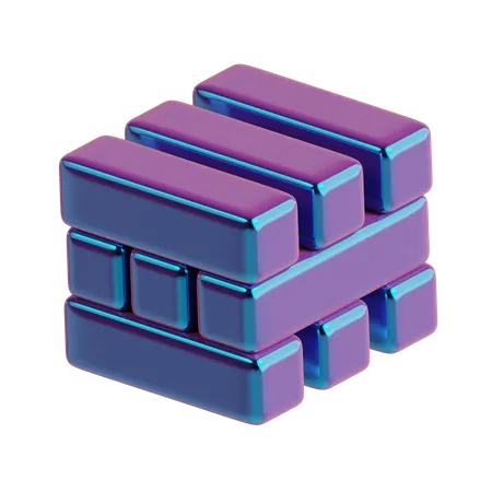 Abstract Cube Bricks  3D Icon