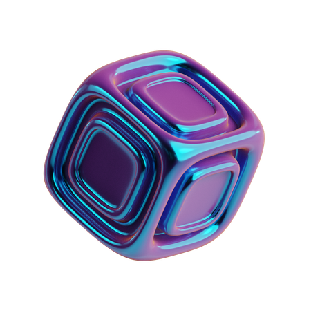 Abstract Cube Circle  3D Icon