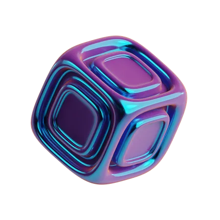 Abstract Cube Circle  3D Icon