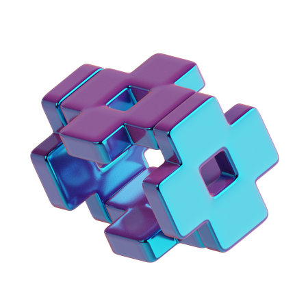 Abstract Cube Connect  3D Icon