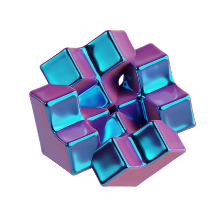 Abstract Cube Coral  3D Icon