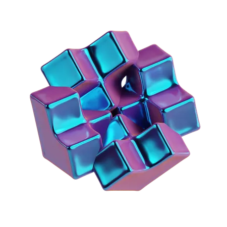 Abstract Cube Coral  3D Icon