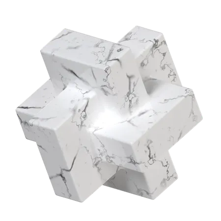 Abstract Cube Marble  3D Icon