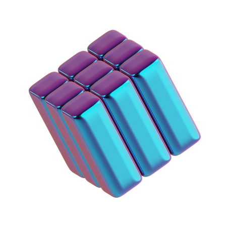 Abstract Cube Pillar  3D Icon