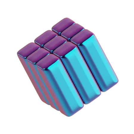 Abstract Cube Pillar  3D Icon