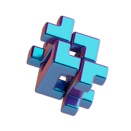 Abstract Cube Scattered  3D Icon