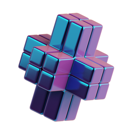 추상 큐브 스택 6면  3D Icon