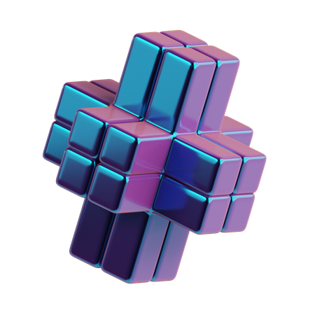 Abstract Cube Stack Six Side  3D Icon