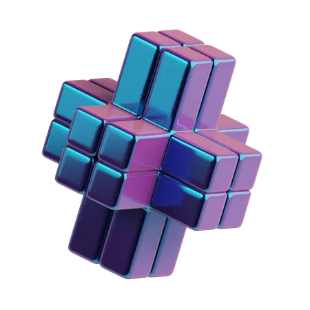 Abstract Cube Stack Six Side  3D Icon