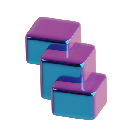 Abstract Cube Stairs  3D Icon