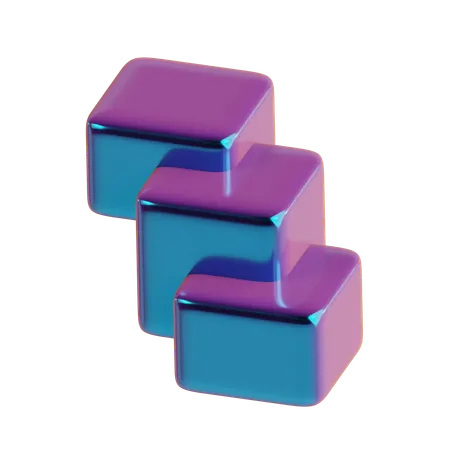 Abstract Cube Stairs  3D Icon