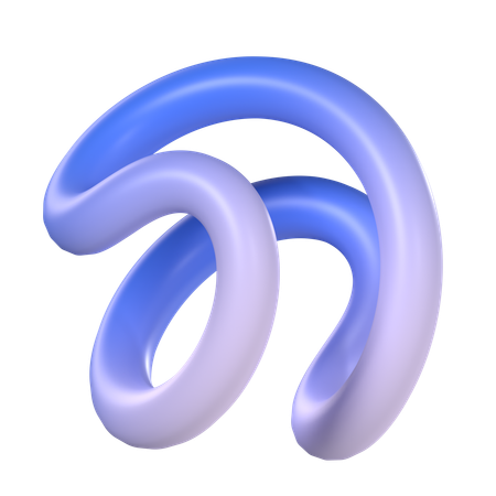 Abstract Curved Line Gradient  3D Icon