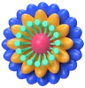Abstract Flower Blue Burst Blossom